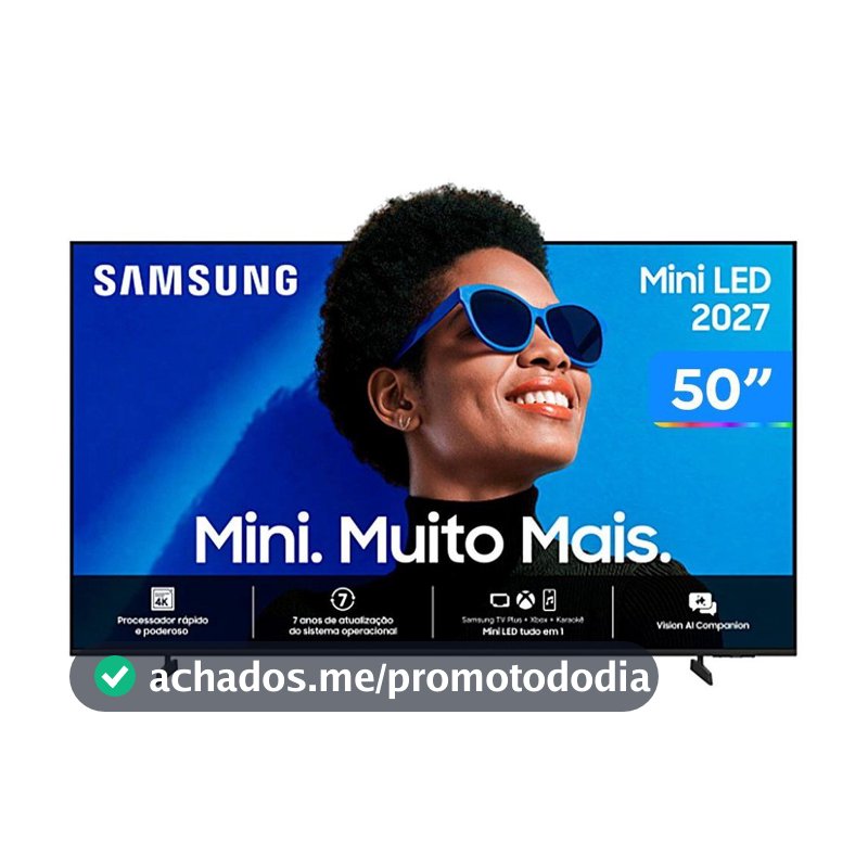 Smart TV 50" Samsung 4K UHD Mini LED M75H One UI Tizen UN50M75HAGXZD 2027