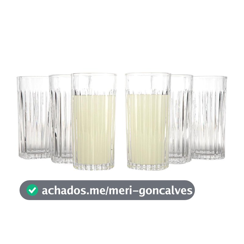 Jogo de Copos de Vidro 350ml 6 Peças Haus Concept Filetto