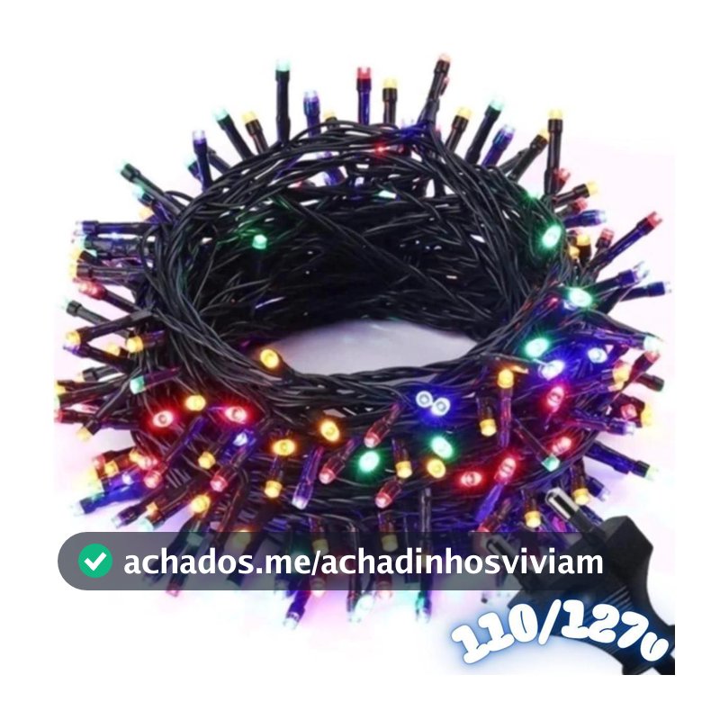 Pisca pisca arvore de natal fio verde 100 leds colorida 10 metros 127v/110v ref.: 15103 - Global - Pisca Pisca - Magazine Sacafarelli