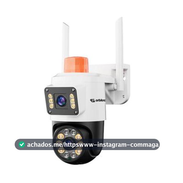 Câmera IP Externa Orbitronic WiFi Dupla Lente com Visão Noturna, Luz e Sirene