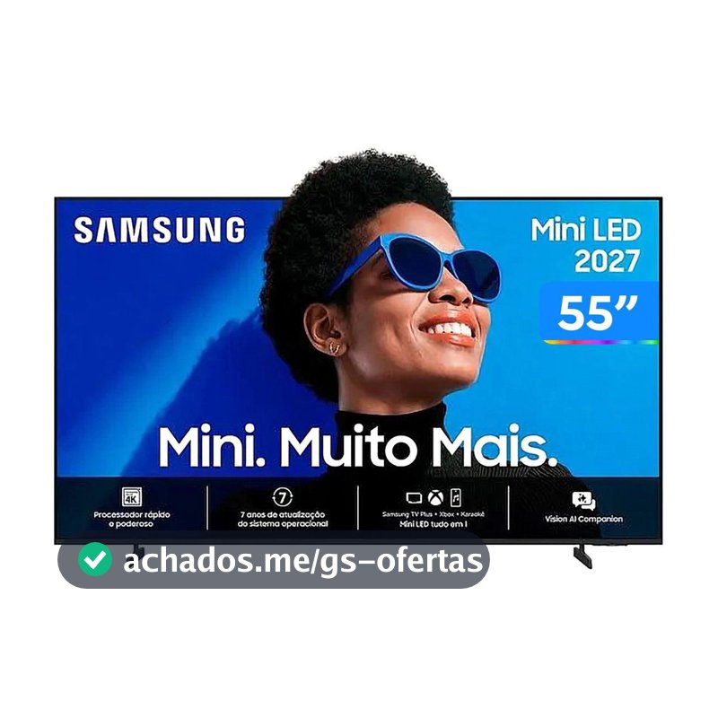 Smart TV 55 Samsung MiniLED 4K M75H Vision AI 2026 UN55M75HAGXZD