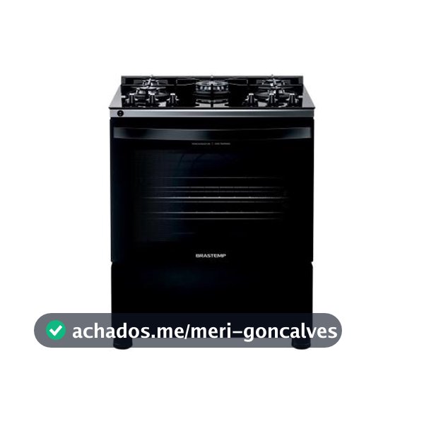 Fogão Brastemp 5 Bocas Preto com Turbo Chama - Mesa de Vidro BFS5VCEUNA - Fogão 5 Bocas