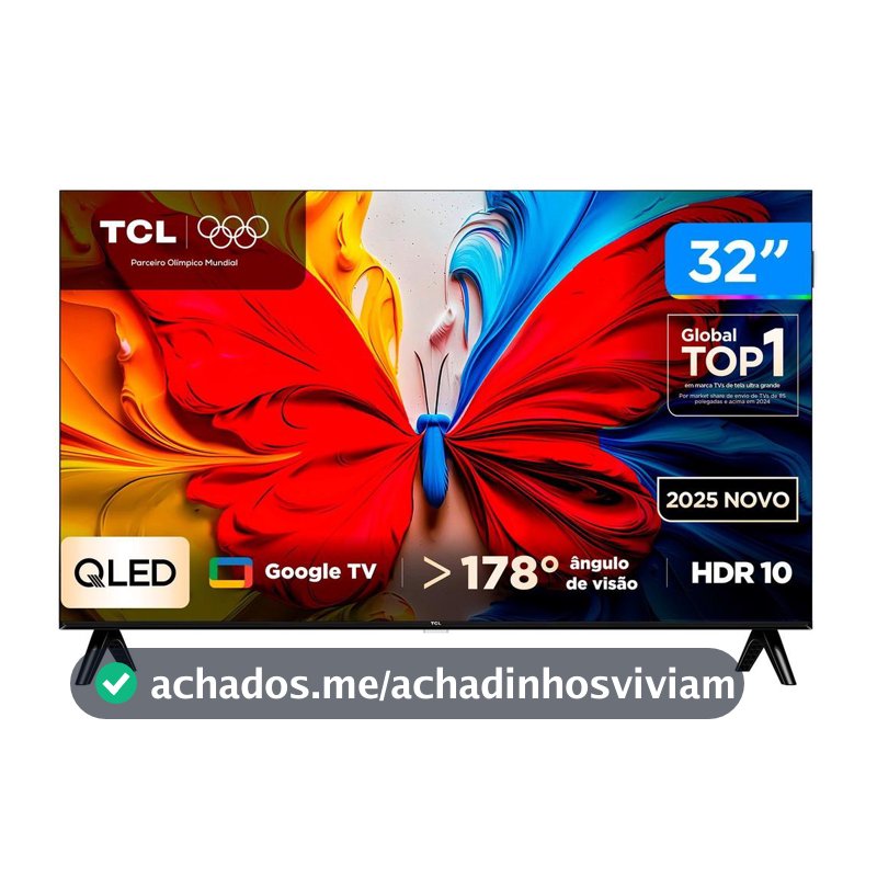 Smart TV 32" TCL Full HD QLED 32S5K Google TV 2 HDMI