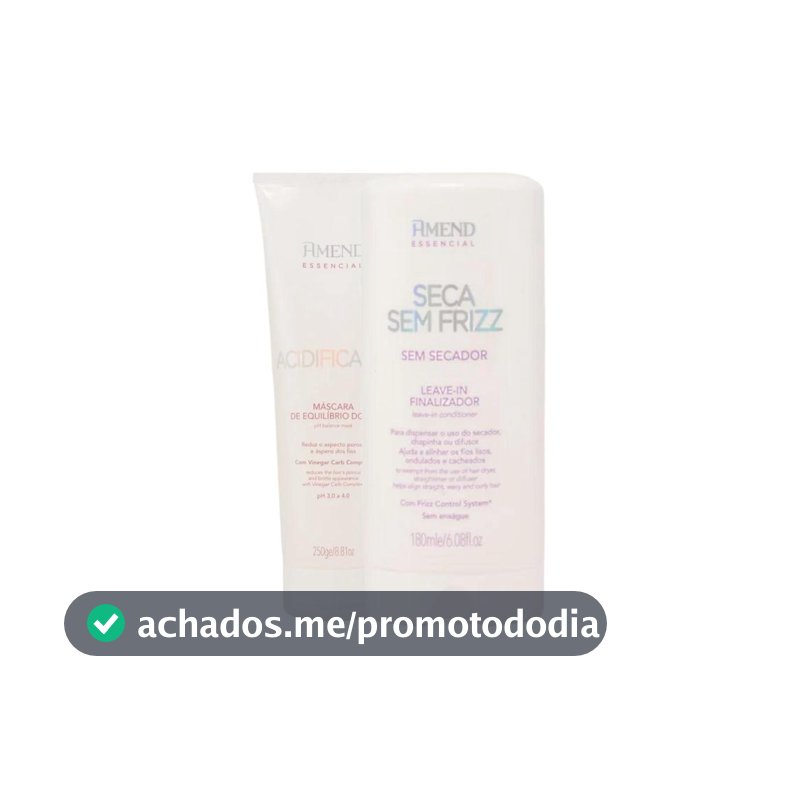 Kit Amend Essencial Acidificante e Leavein Redução de Frizz e Alinhamento - Kit de Tratamento para Cabelos - Magazine Axadinhos99