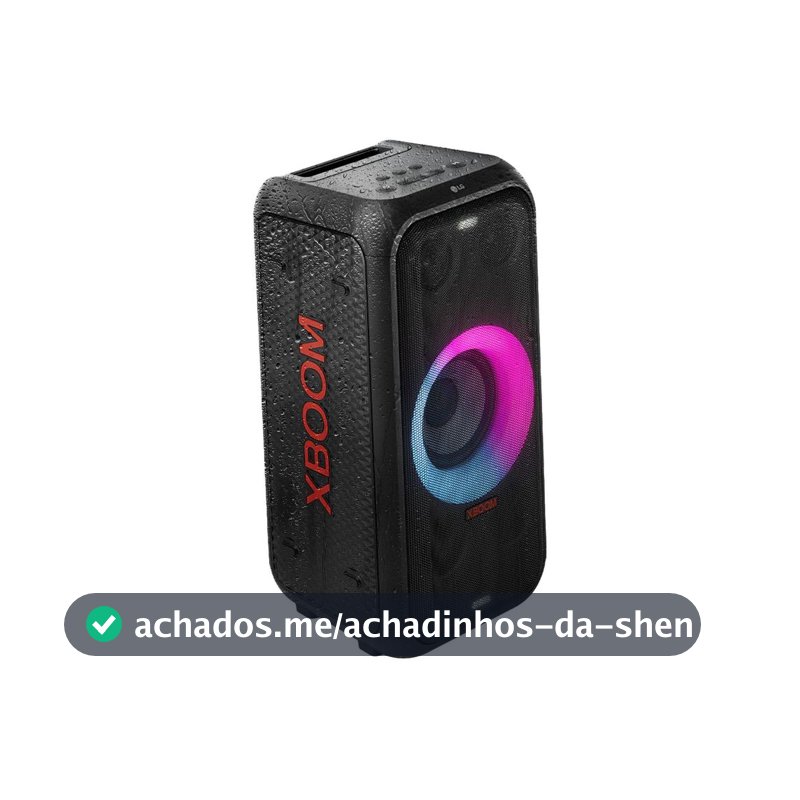 Caixa de Som LG Xboom XL5T Bluetooth Portátil IPX4 200W RMS Iluminação de Festa e Visor de Pixel LED
