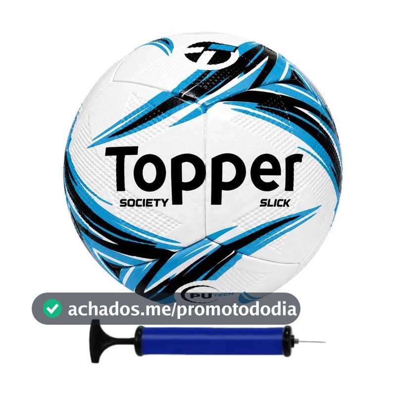 Bola de Futebol Society Topper Slick + Bomba de Ar