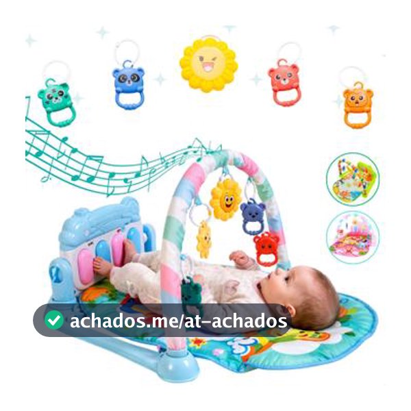 Tapete de Atividades Musical para Bebê com Piano Interativo Ginásio Mobile - ATENTU - Tapete e Centro de Atividades
