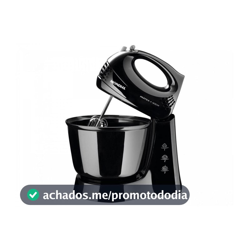 Batedeira Mondial Preta 400W Prática B-44-B