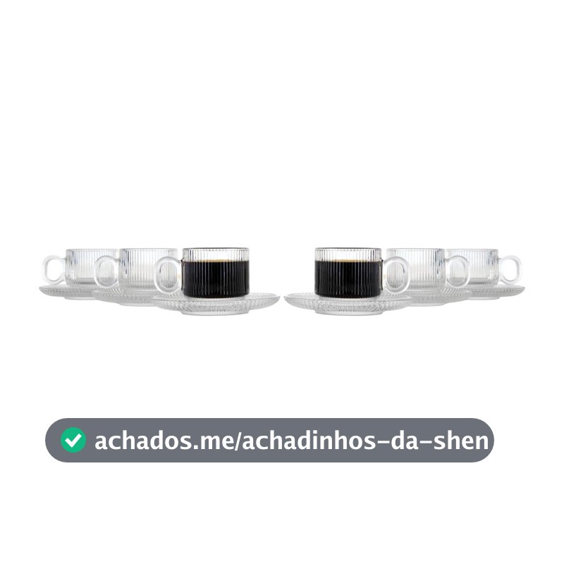 Jogo de Xícaras de Café 95ml Haus Concept Canelado 6 Peças