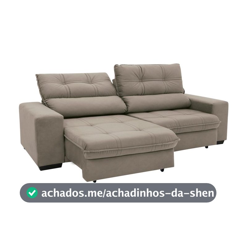 Sofá Retrátil Reclinável 3 Lugares Suede Brunello Linoforte