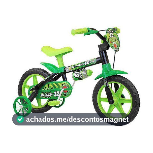 Bicicleta Infantil Aro 12 Verde Preto Menino 1 a 4 Anos - Nathor - Bicicleta Infantil