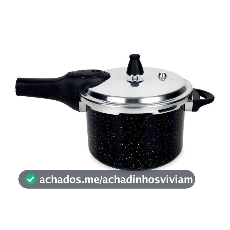 Panela de Pressão Brinox 4,2L Preta Fechamento Externo Ceramic Life Pressure