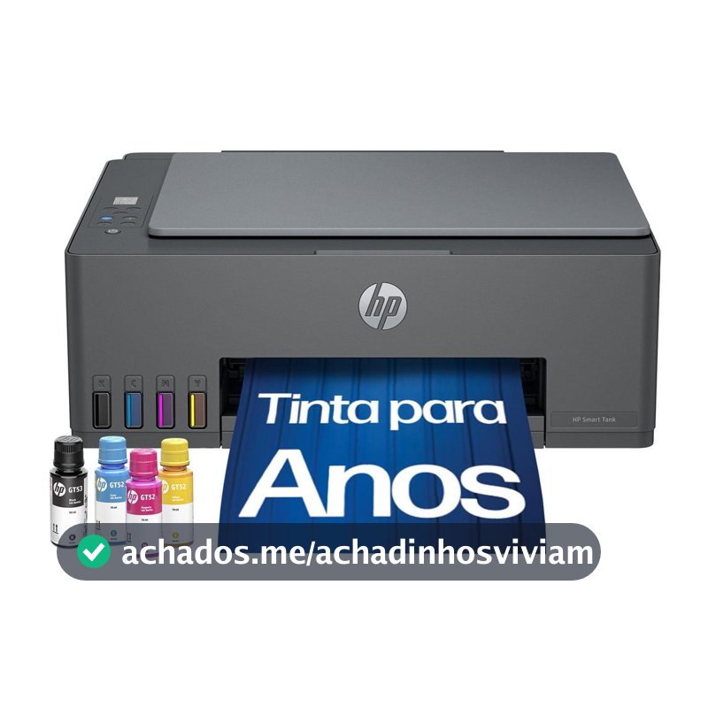 Impressora Multifuncional HP Smart Tank 589 Tanque de Tinta Colorida Wi-Fi 1 USB