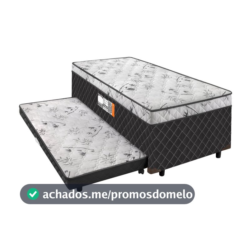 Cama Box Conjugada Solteiro SMP com Cama Auxiliar Ortopédico 46x88x188cm Carol