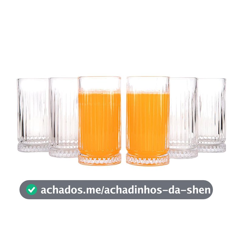 Jogo de Copos de Vidro 440ml 6 Peças Haus Concept Prince