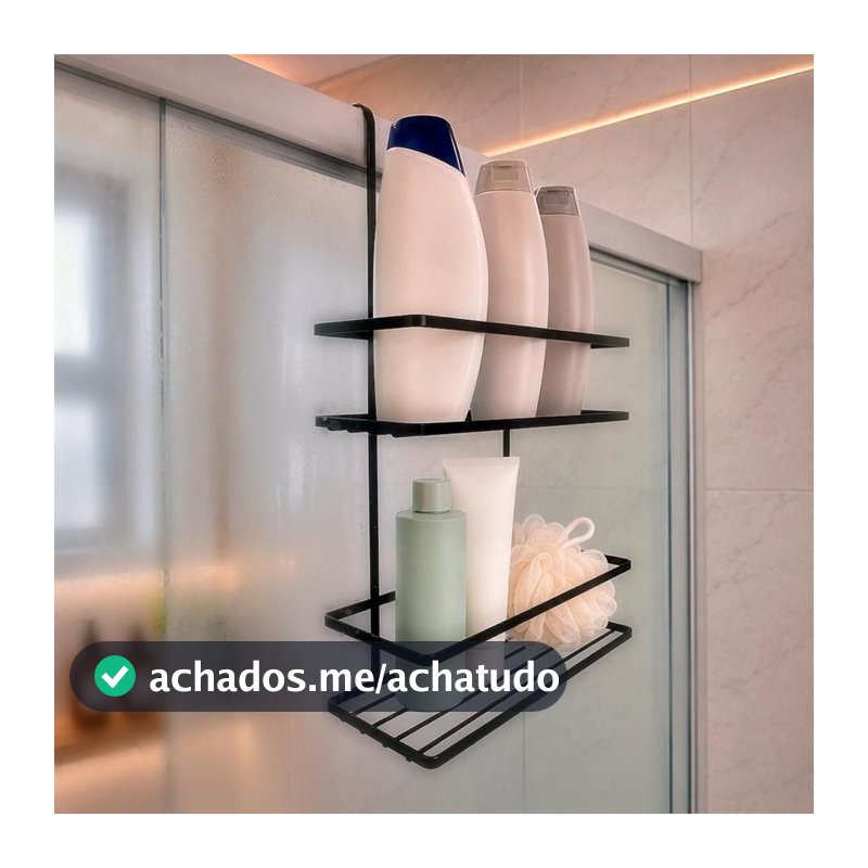 Suporte Para Shampoo Duplo Para Pendurar No Box Vidro Banheiro
