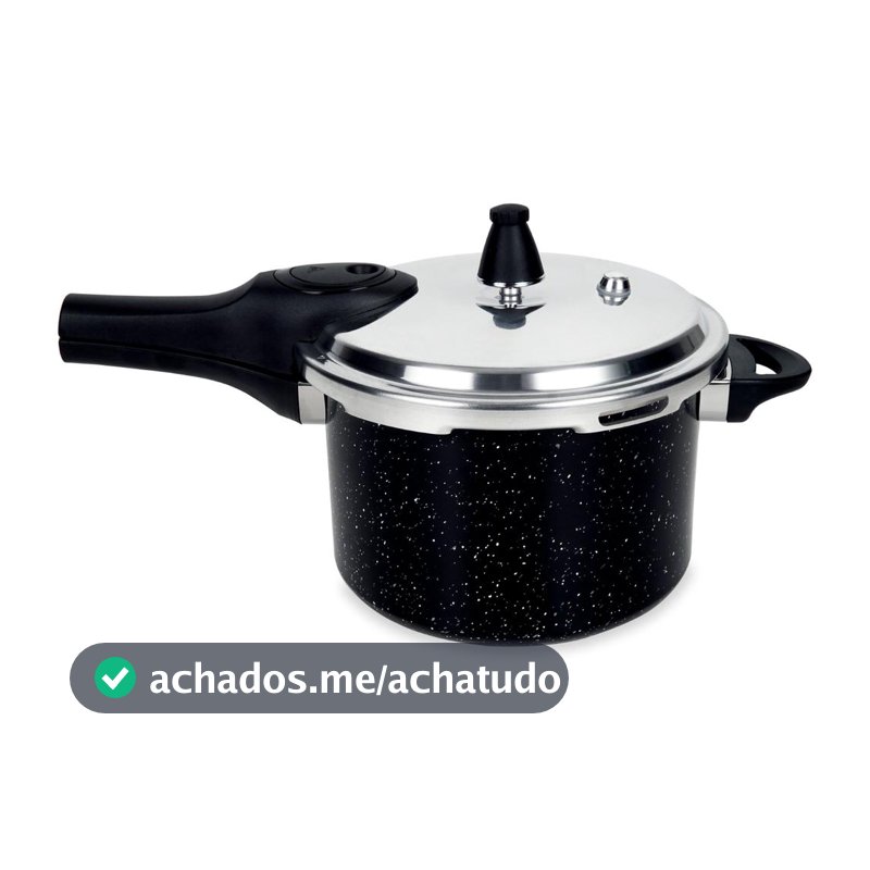 Panela de Pressão Brinox 4,2L Preta Fechamento Externo Ceramic Life Pressure