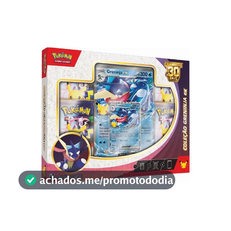 Pokémon Box Greninja Ex Celebração de 30 Anos - Copag