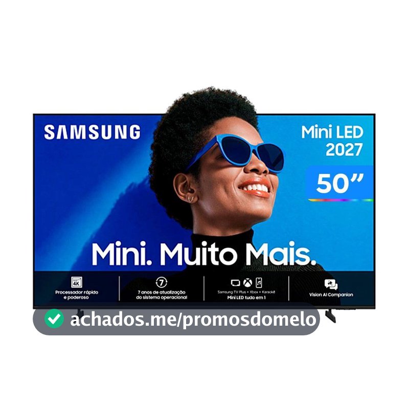 Smart TV 50" Samsung 4K UHD Mini LED M75H One UI Tizen UN50M75HAGXZD 2027 - Smart Tv - Magazine In_2936609