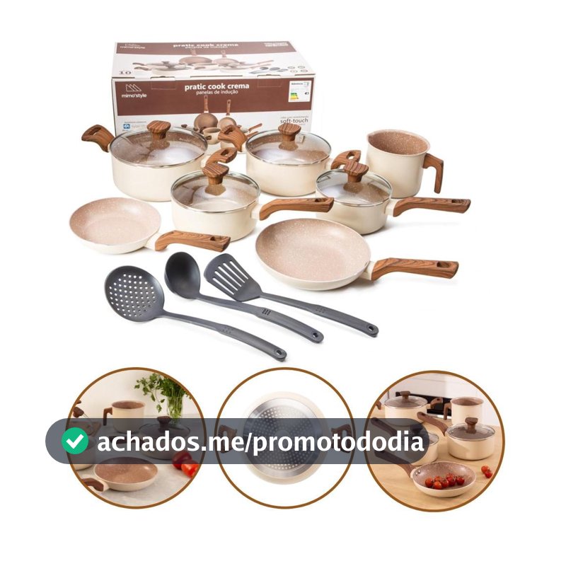 Jogo de Panelas 10 Peças 2mm Revestimento Cerâmico Indução Antiaderente Mimo Style