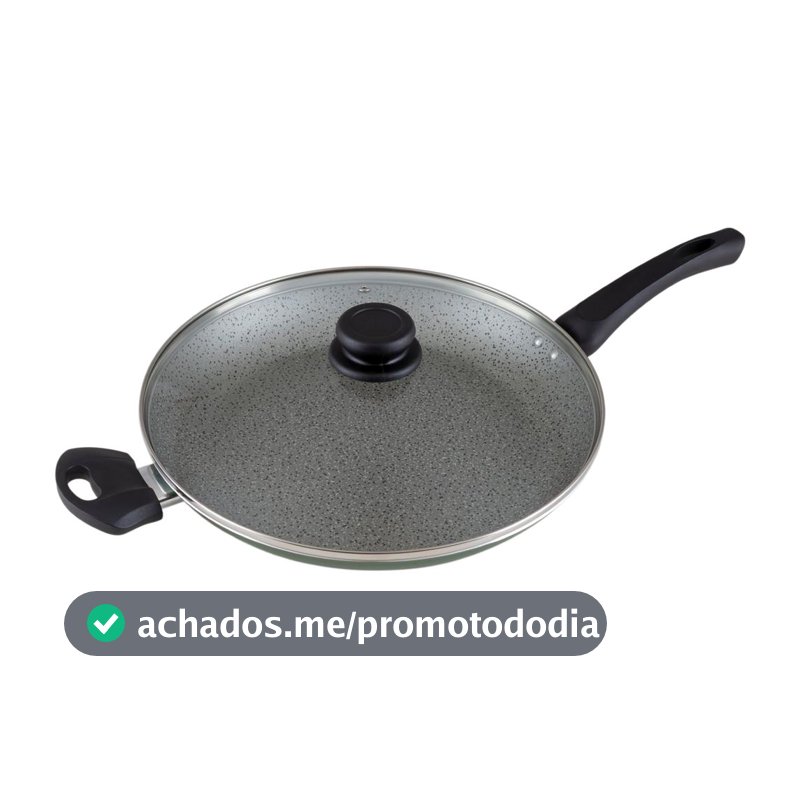 Frigideira Antiaderente Panelux com Tampa de Alumínio Maximum Stone Verde 32cm