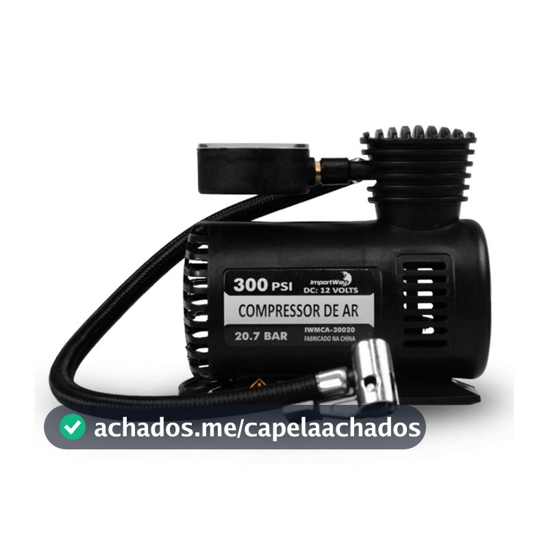 Mini Compressor Ar 300psi 12v P/ Pneu Carro Moto Bicicleta