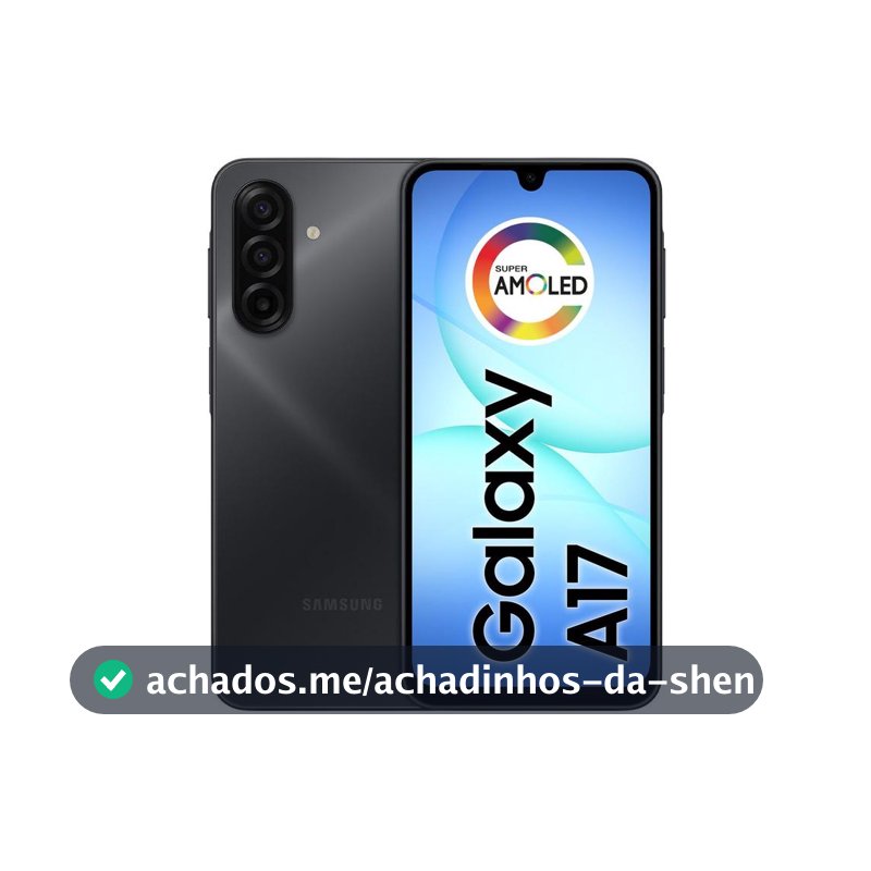 Celular Samsung Galaxy A17 256GB 8GB RAM Preto 6,7" Câm. Tripla + Selfie 13MP