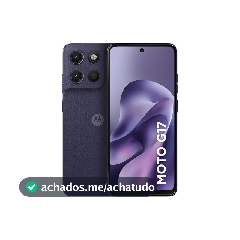 Smartphone Motorola Moto G17 4G 256GB 12GB (4GB RAM + 8GB RAM Boost) Câmera 50MP Sony Lytia 600 Tela FHD+ 60Hz Bateria 5200 mAh