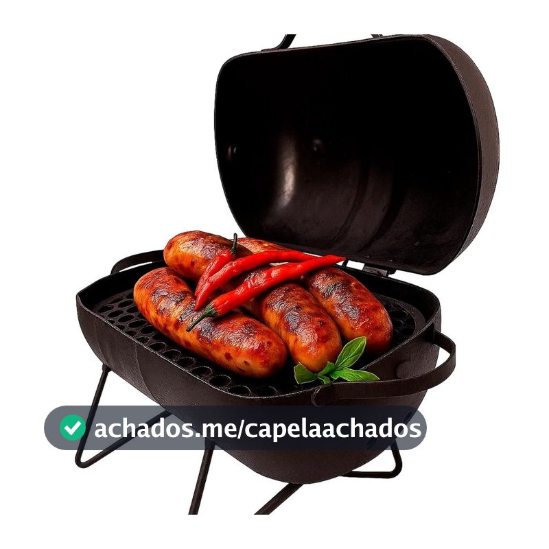 Churrasqueira a Bafo Pequena com Alta Eficiência no Preparo de Carnes e Grelhados
