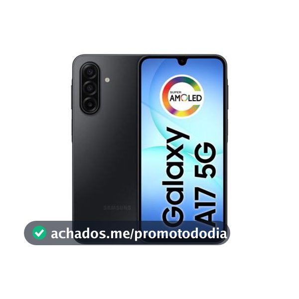 Celular Samsung Galaxy A17 256GB 5G 8GB RAM Preto 6,7" Câm. Tripla + Selfie 13MP
