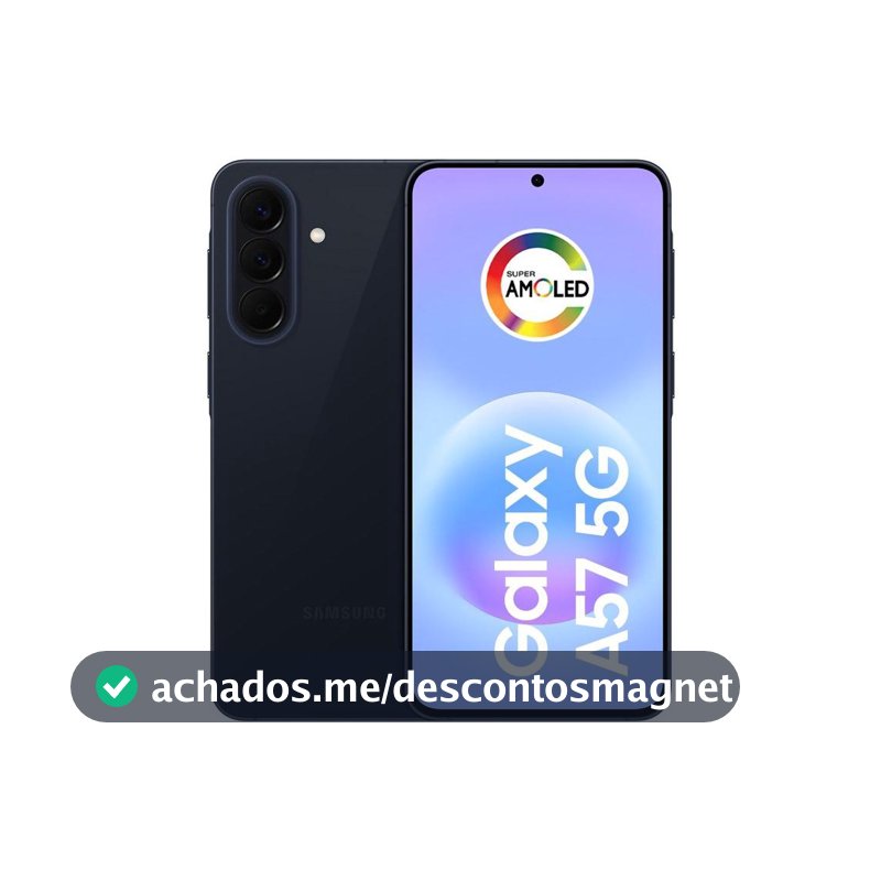 Celular Samsung Galaxy A57 128GB 5G 8GB RAM Azul Escuro 6,7" Câm Tripla + Selfie 12MP
