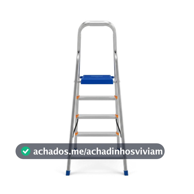 Escada de Alumínio Doméstica 4 Degraus Bumper