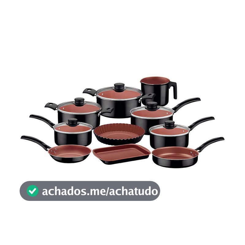 Jogo de Panelas Tramontina Turim Preta e Cobre Antiaderente Starflon Max 10 Peças - Jogo de Panelas - Magazine Vistore