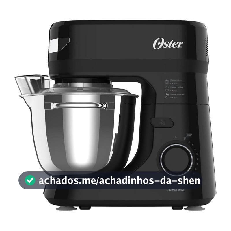Batedeira Planetária Oster 4L 850W Preto/inox 220V OBAT641-220