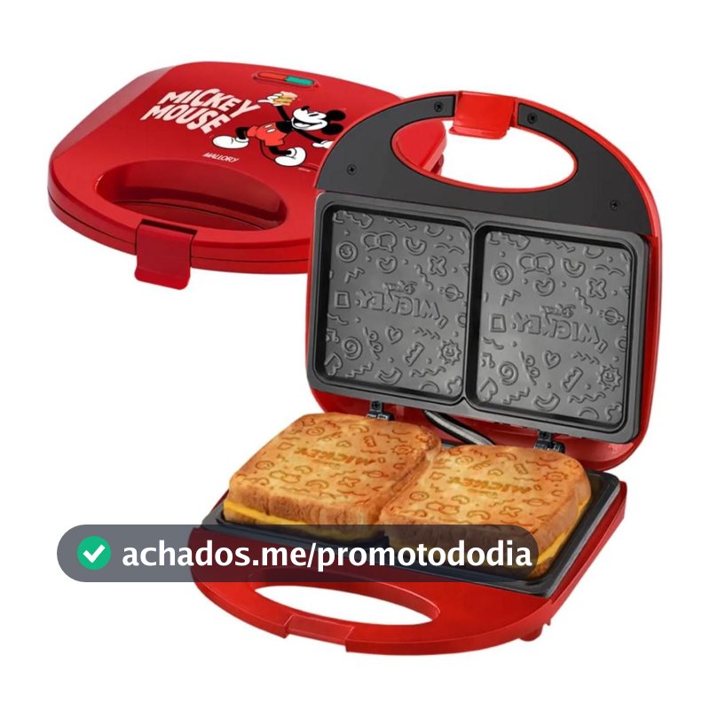 Sanduicheira Grill Disney Mallory Mickey Mouse Funny Plates 750W - 127V