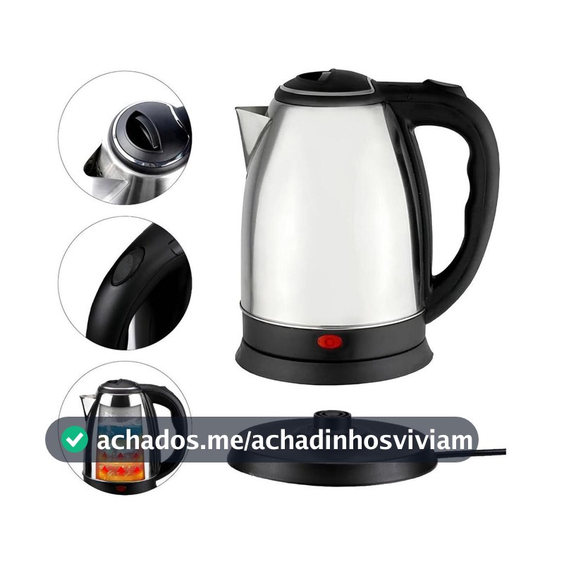 Chaleira Elétrica Portátil De Aço Inoxidável Com Desligamento Automático Café Chá Agua Linha Premium