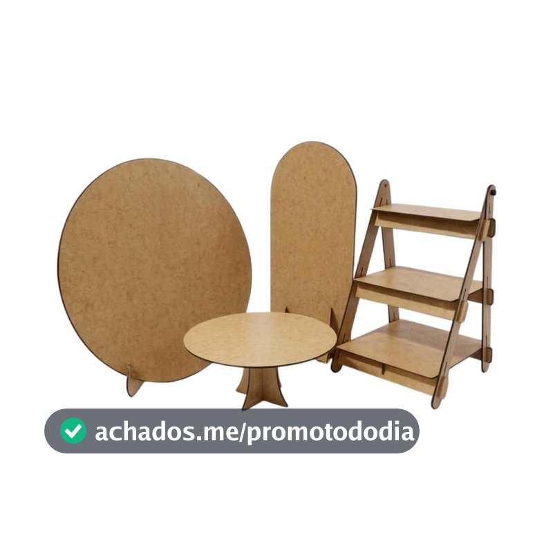 Kit Mini Festa Decoração Aniversário Mdf 50cm 4 Peças