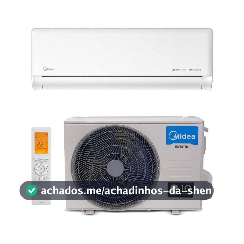 Ar-Condicionado Split Inverter 12000 BTUs Midea AI Ecomaster High Wall Só Frio 42EZVCA12M5/38EZVCA12M5 220V - Midea Carrier - Ar Condicionado Inverter - Magazine Queropromolulu