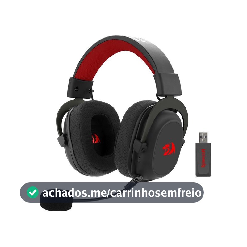 Headset Gamer Sem Fio Redragon Zeus Pro, 7.1, Driver 53mm, Bluetooth, Preto - H510-PRO
