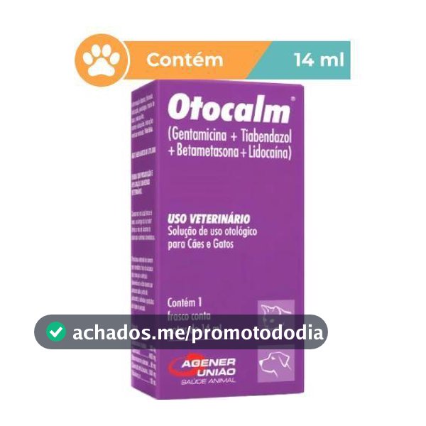 Otocalm Gotas Agener Solução Otológica 14ml Cães Gatos