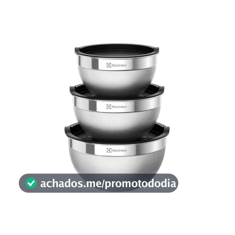 Conjunto de Bowls e Medidores de Inox 3 Peças Electrolux Multiuso 41049099 - Tigela - Magazine Fabifagundes