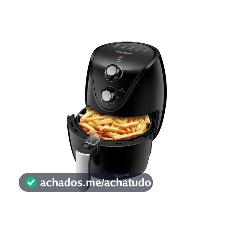 Fritadeira Elétrica sem Óleo/Air Fryer Mondial Pratic AF-31 Preta 3,5L com Timer - 220V