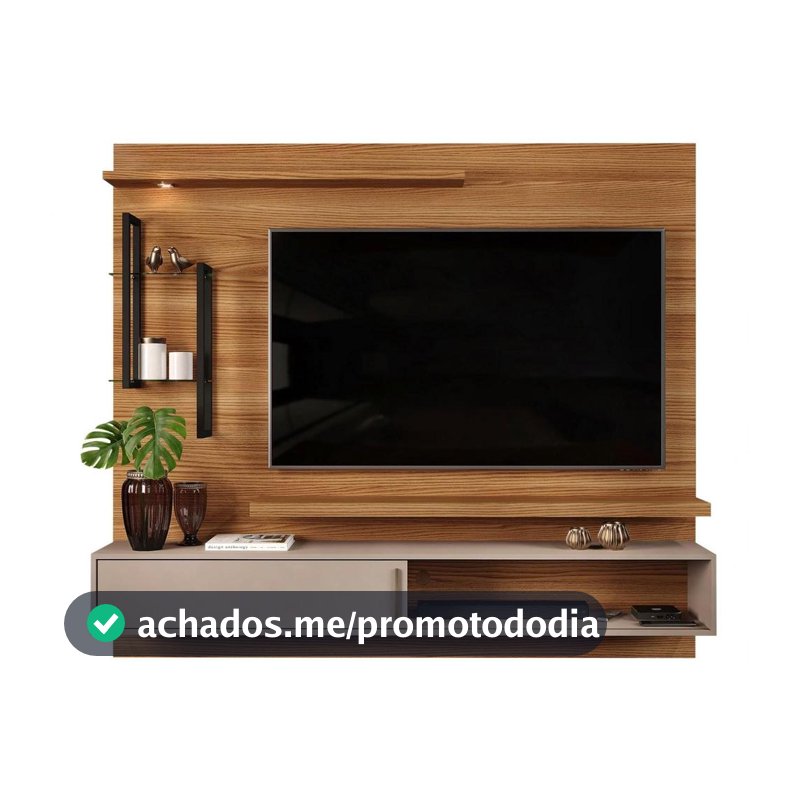 Painel para TV até 60” DJ Móveis New Greco 2 Prateleira - Painel para TV