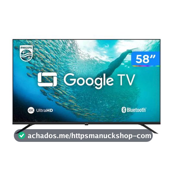 Smart TV 58" 4K UHD LED Philips 58PUG7019/78 Wi-Fi Bluetooth Google Assistente 3 HDMI 2 USB