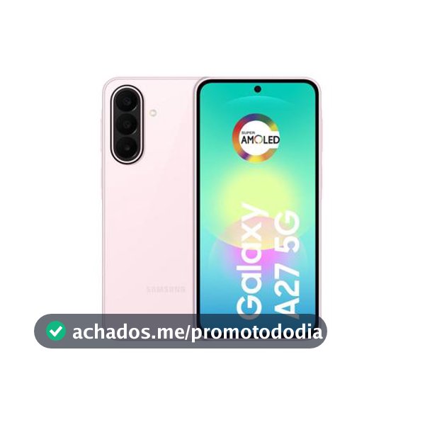 Celular Samsung Galaxy A27 256GB 5G 8GB RAM Rosa 6,7" Câm. Tripla Selfie 12MP