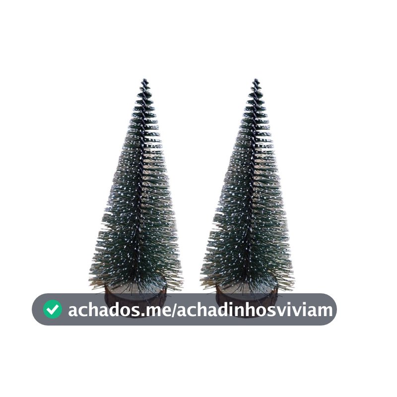 Kit 2 Mini Arvore de Natal Nevada 15cm Enfeite Mesa Natalino