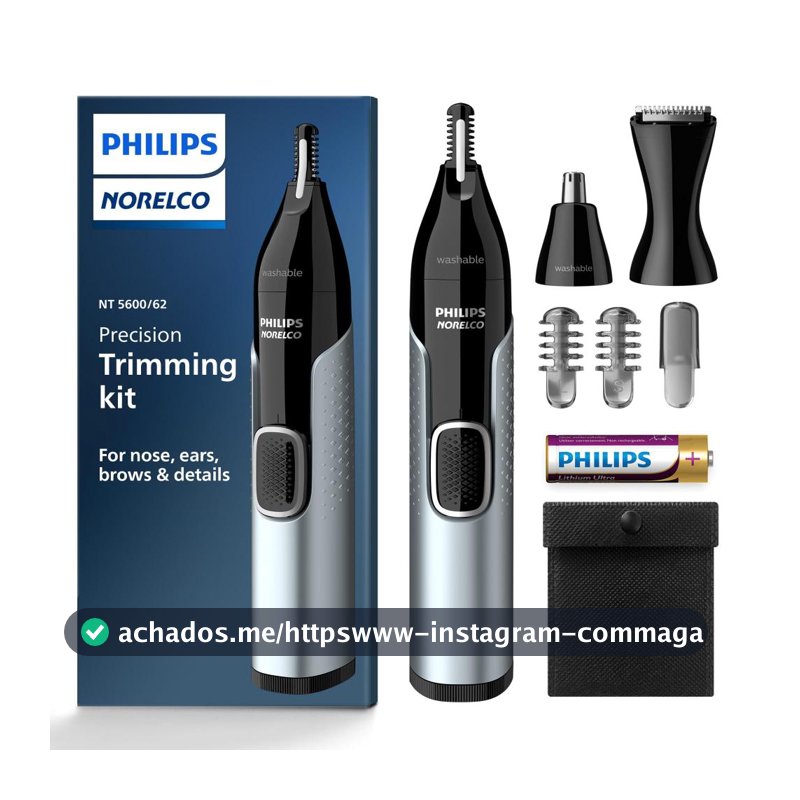 Aparador de Nariz e Orelhas Philips Norelco 5000 NT5600/62 - Aparador de Pelos, Barba e Cabelo - Magazine Gosteiolheicompr