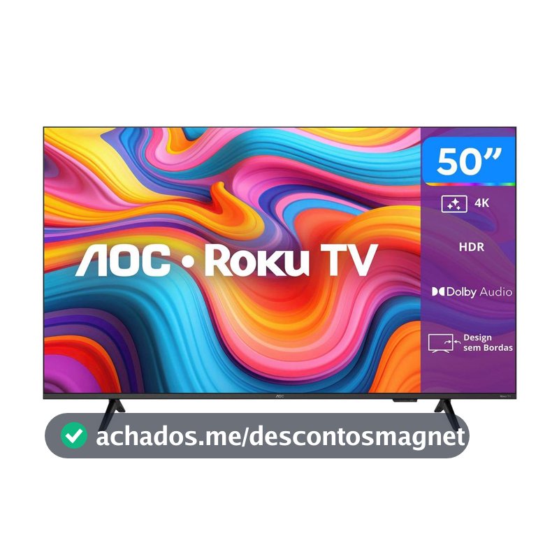 Smart TV 50" AOC 4K UHD DLED 50U7066/78G Roku TV 2026 - Smart Tv - Magazine Achadinhodaanosa