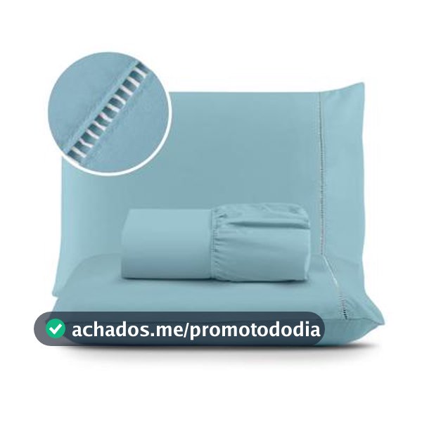 Jogo de Lençol 03 Peças 400 Fios MicroPercal Ponto Palito - Cama Solteiro Casal Queen King - Relíquias do Interior - Jogo de Cama - Magazine Aliadnestorch