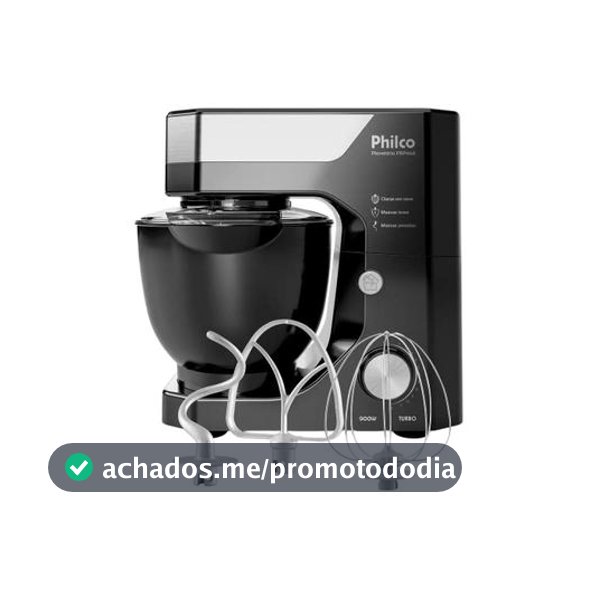 Batedeira Planetária Philco Preta 800W 12 Velocidades 5 Litros PBP90A 103401154 - Batedeira Planetária